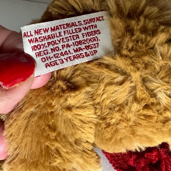 Bath & Body Works BBW Plush 5 1/2” Tan Brown Bear Red Scarf Stuffed Animal - Picture 12 of 13